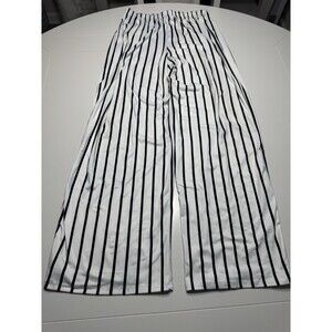 Arabella White W/ Black Stripes Boho Women’s Medium Palazzo Wide Leg - Made USA